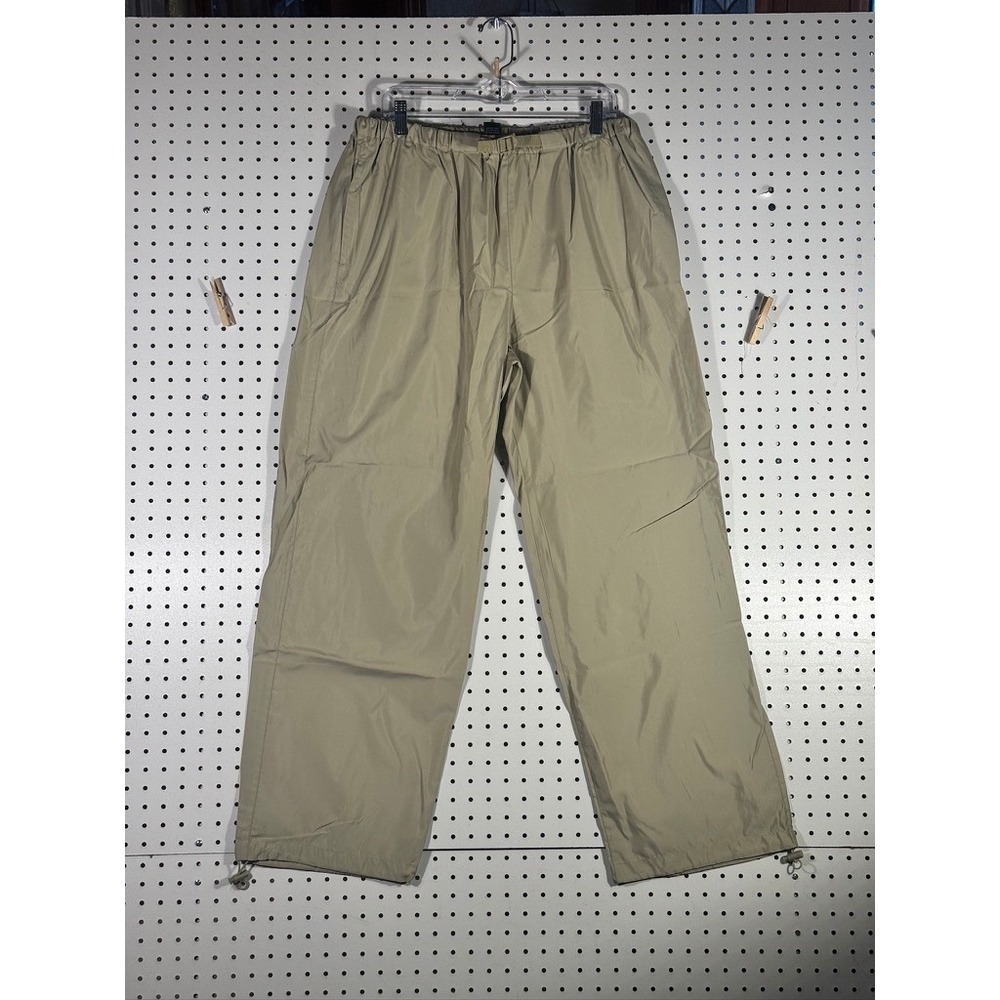 Vintage Gap Y2K Khaki Tan Track Pants Mens XL Belted Windbreaker Trousers